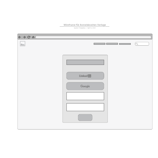 Zur Vorlage Wireframe für Anmeldeseiten Vorlage gehen