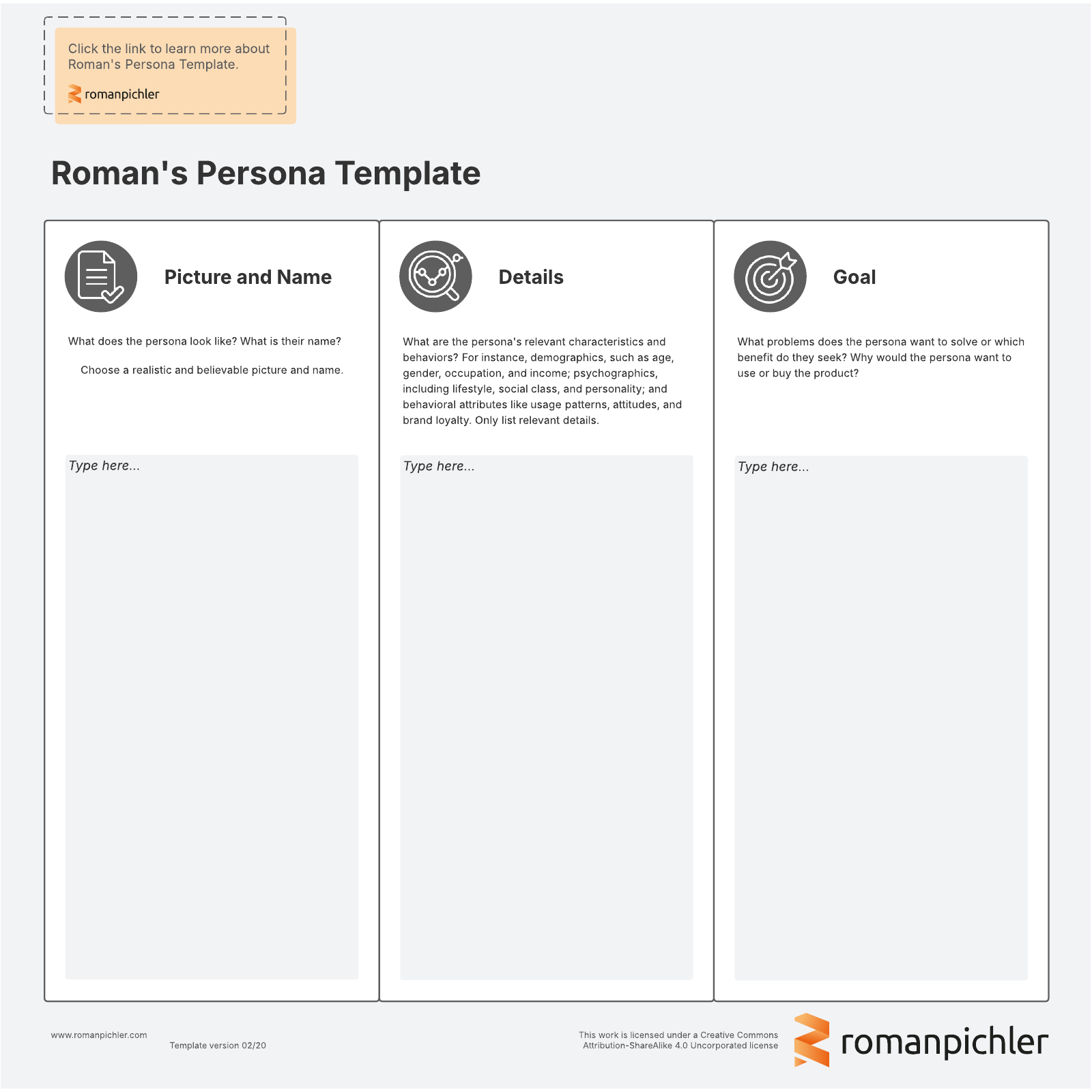 user persona template