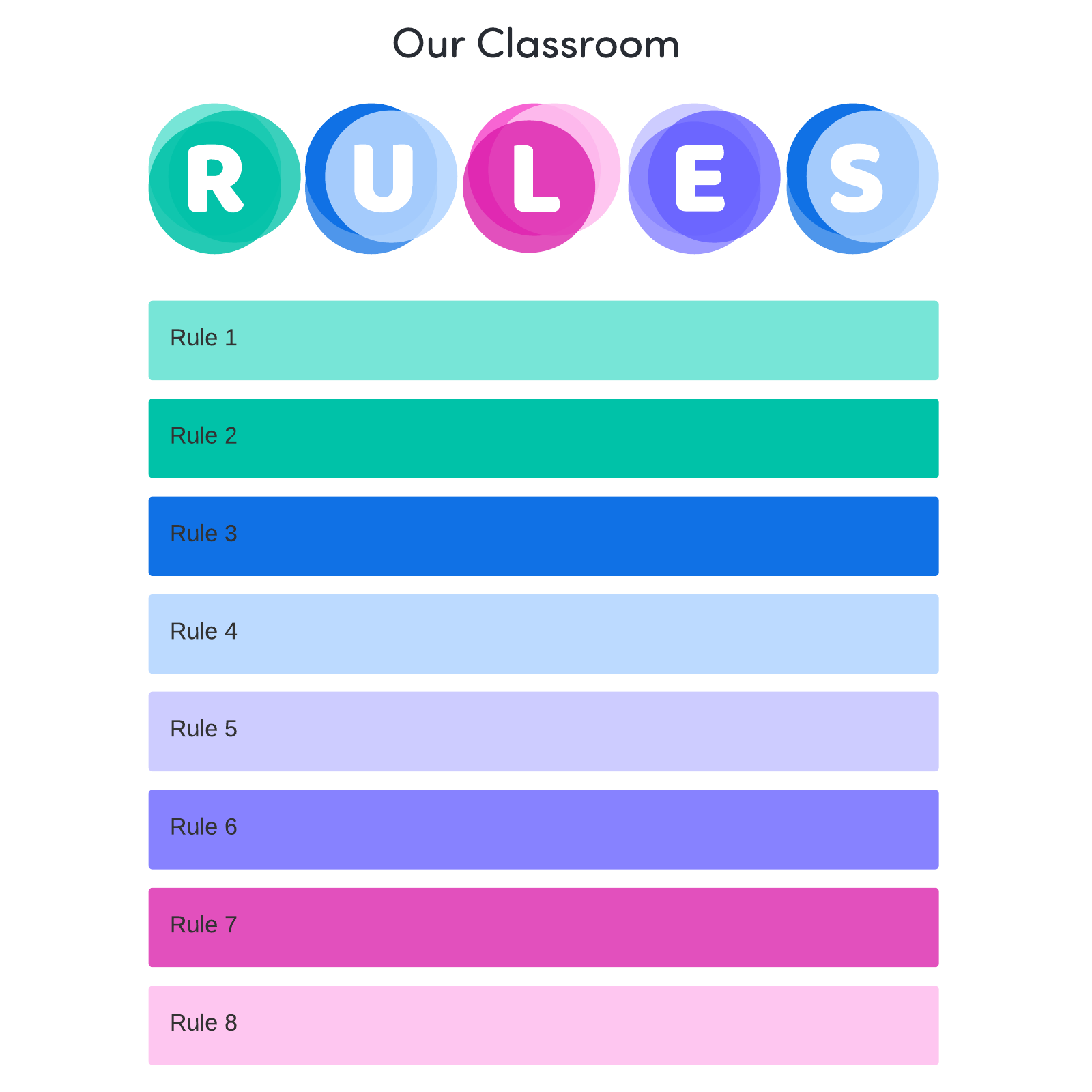 Classroom rules example
