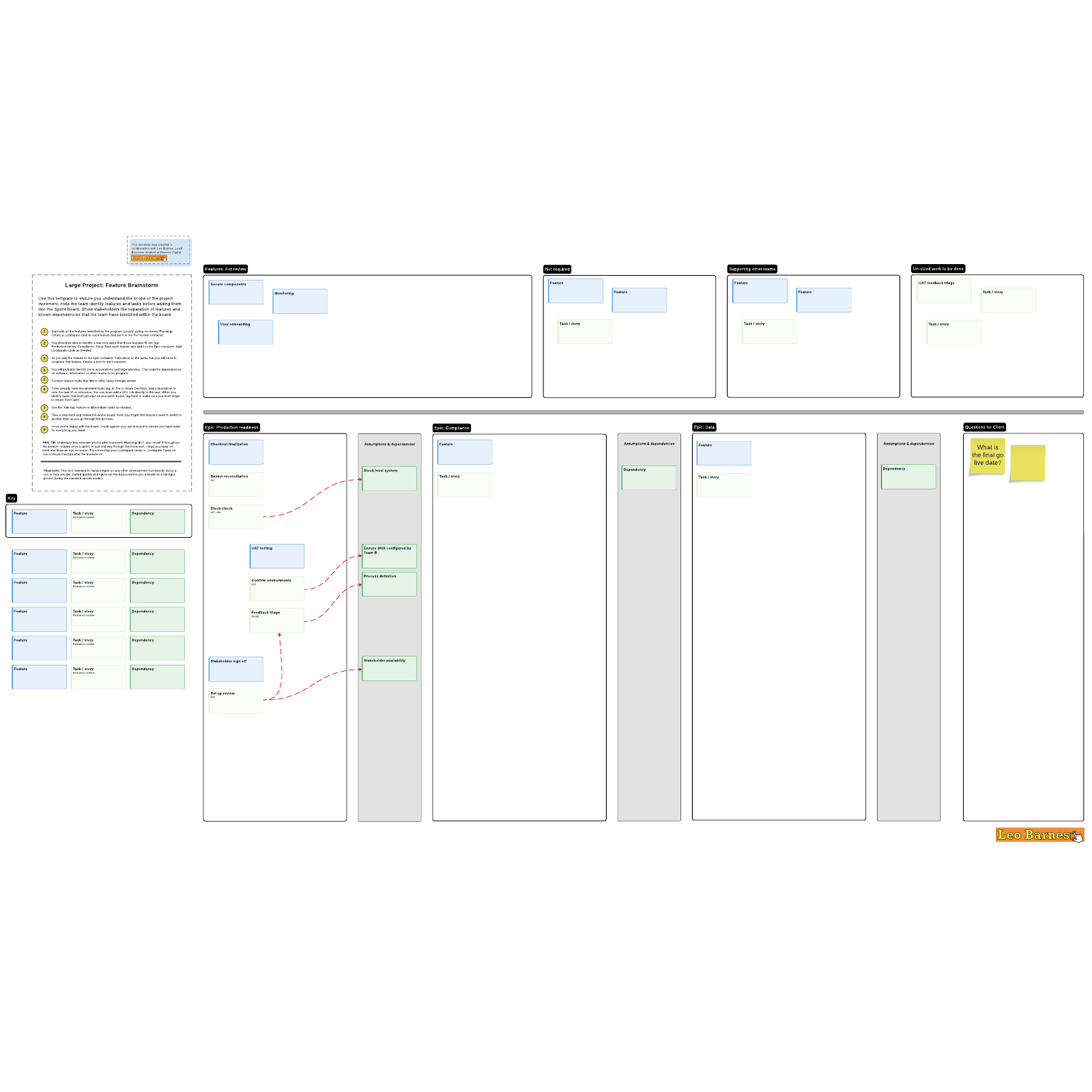 Large project feature brainstorm template