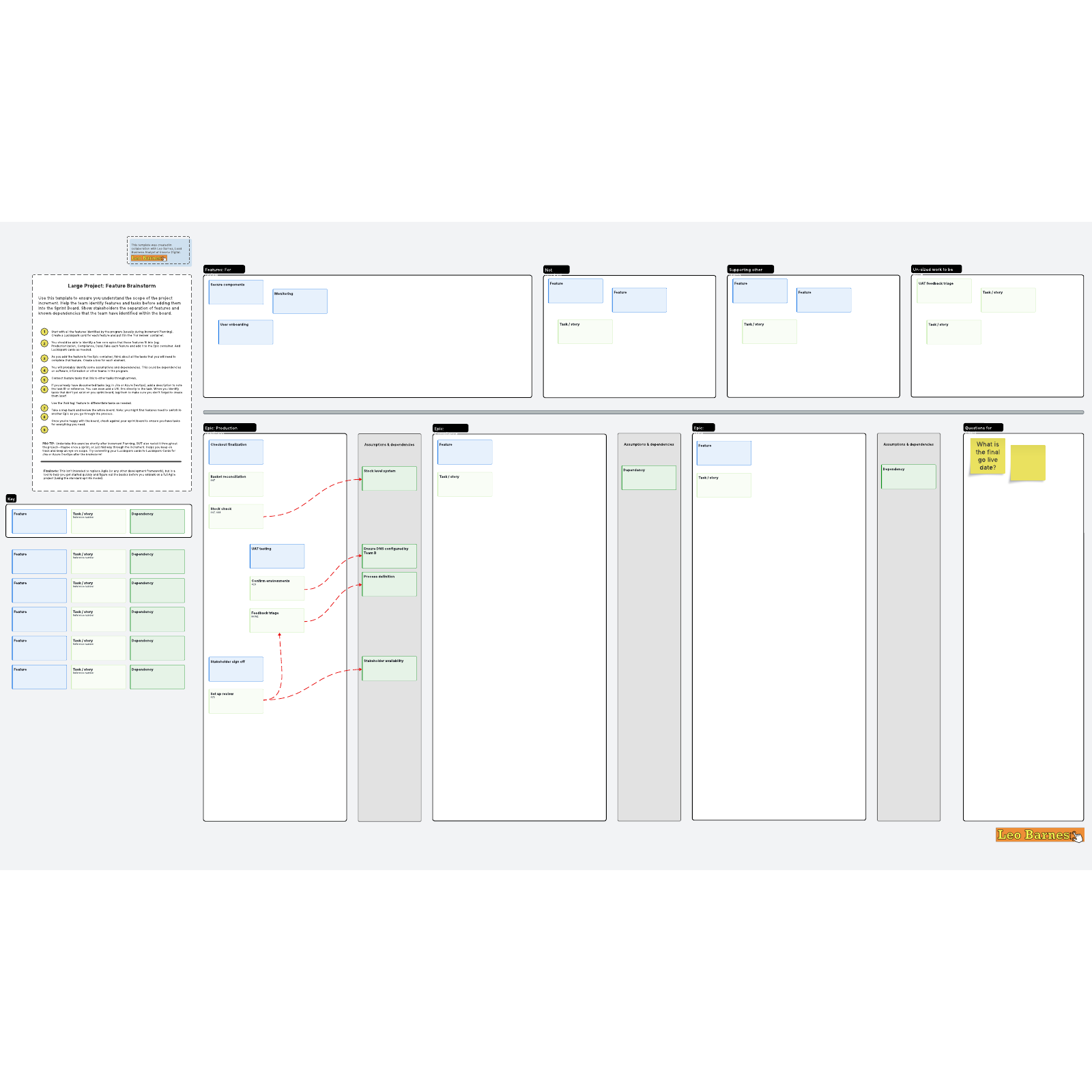 Large project feature brainstorm template