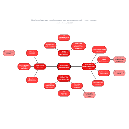 Go to Voorbeeld van een mindmap voor een verkoopproces in zeven stappen template