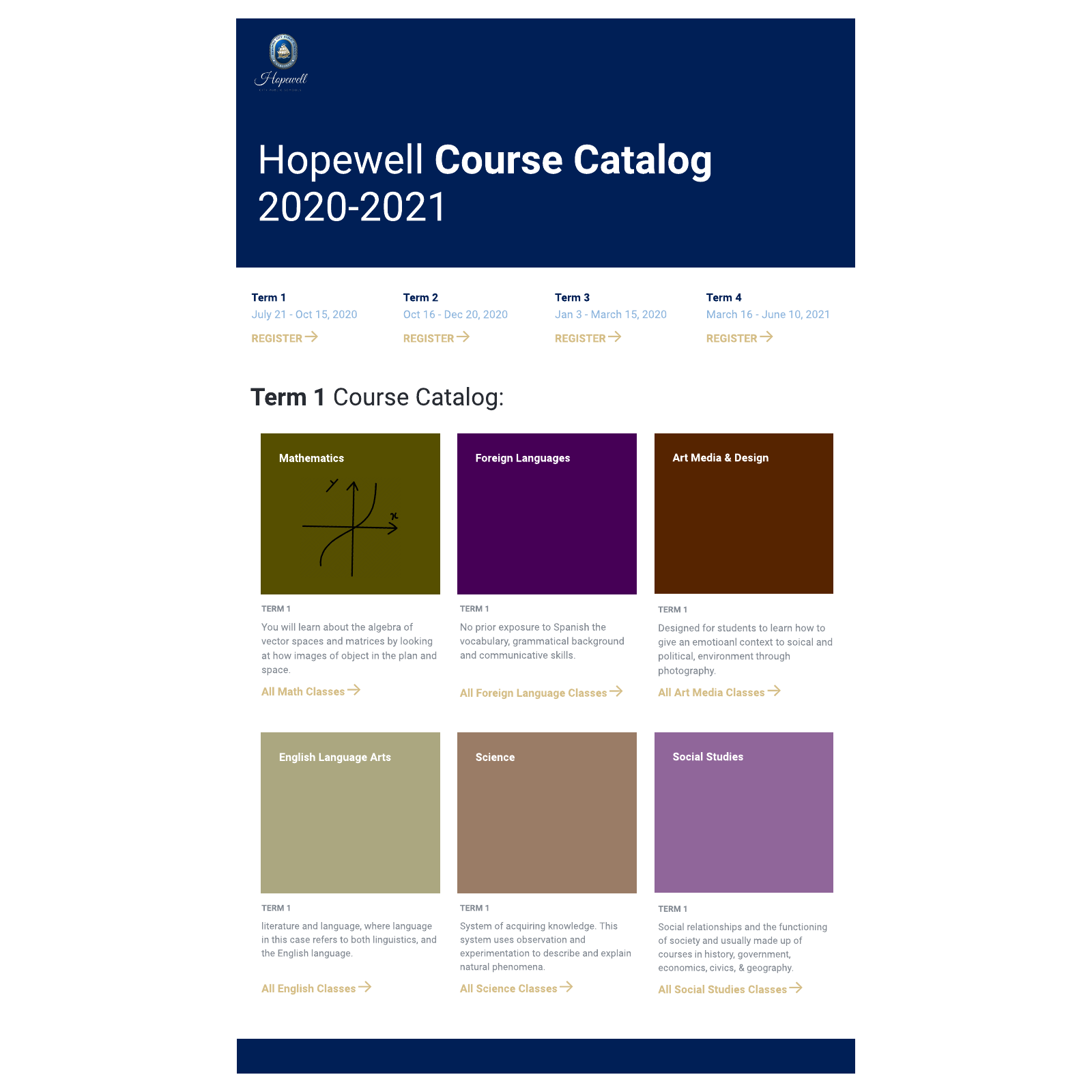 Course Catalog example