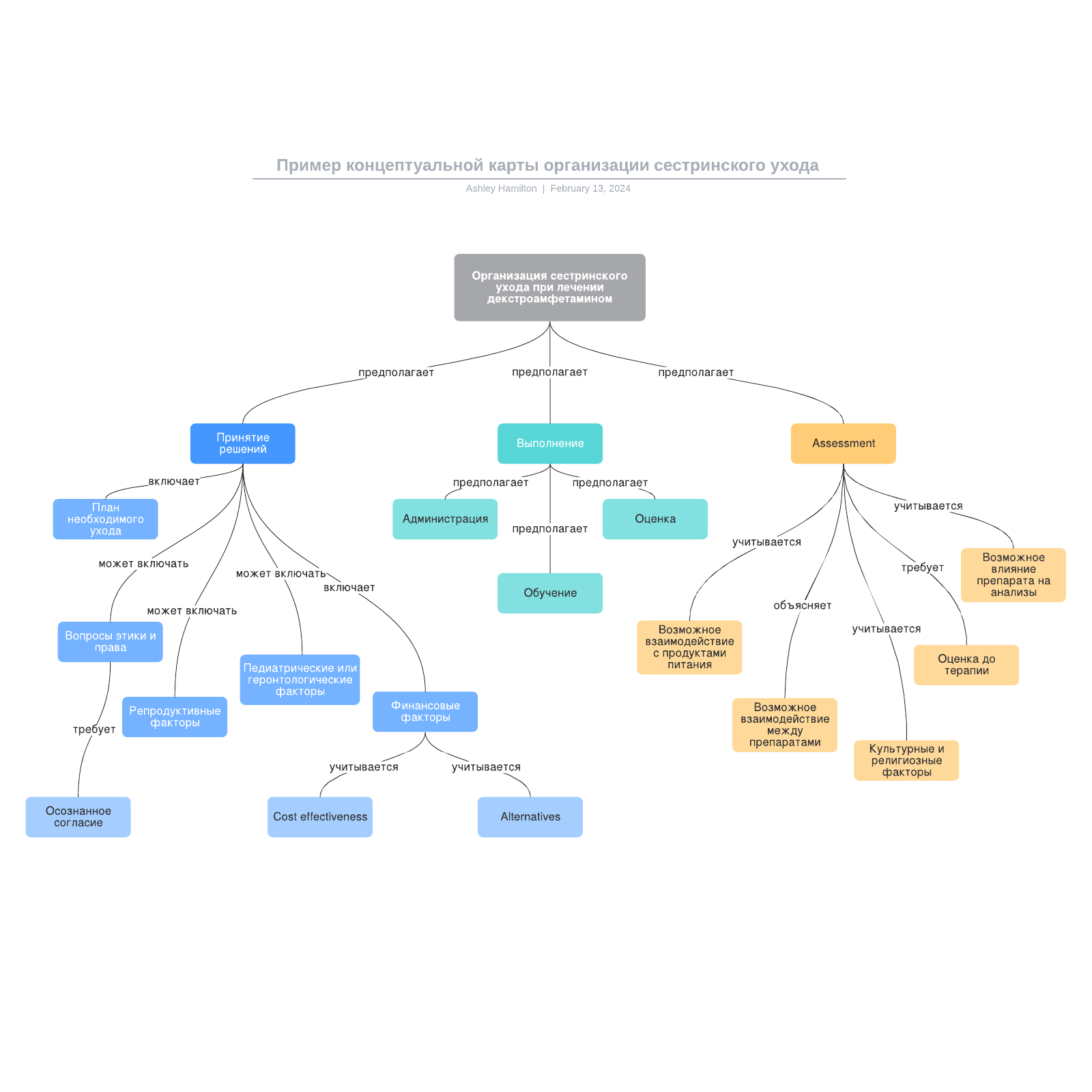 Пример концептуальной карты организации сестринского ухода example