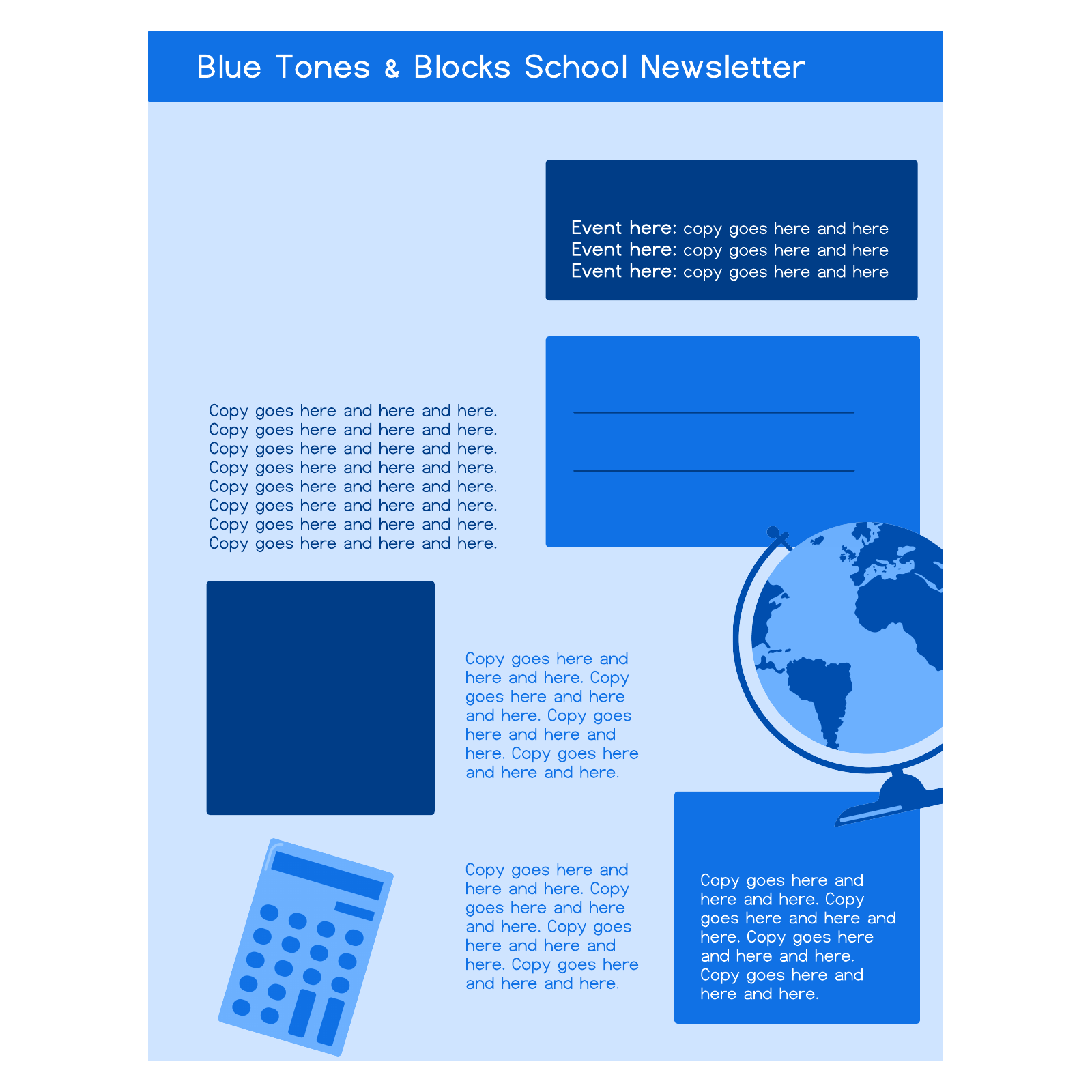 Blue newsletter example
