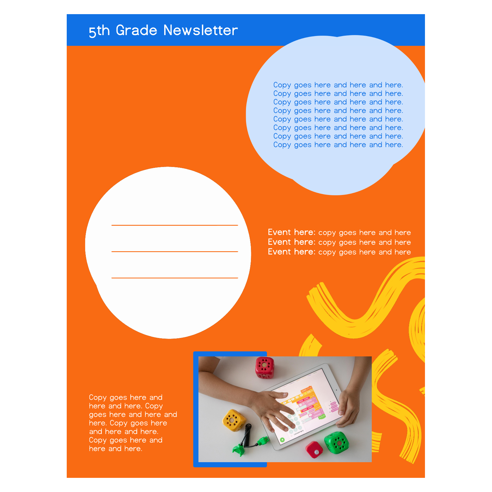 Orange/Blue newsletter example