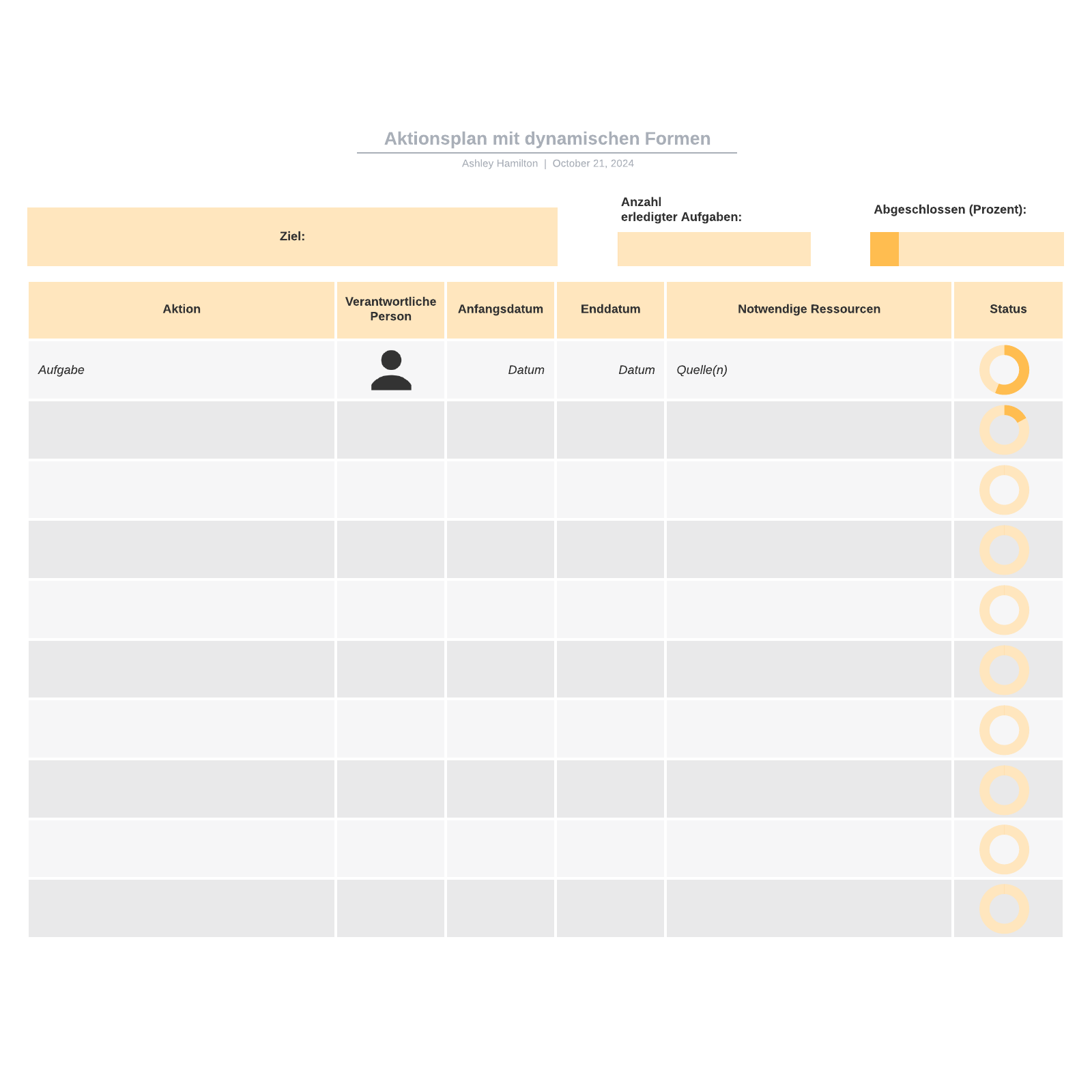 Aktionsplan Vorlage Mit Dynamischen Formen | Lucidchart