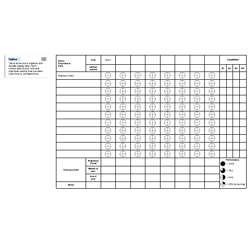 Go to B&W multifunctional employee training chart template