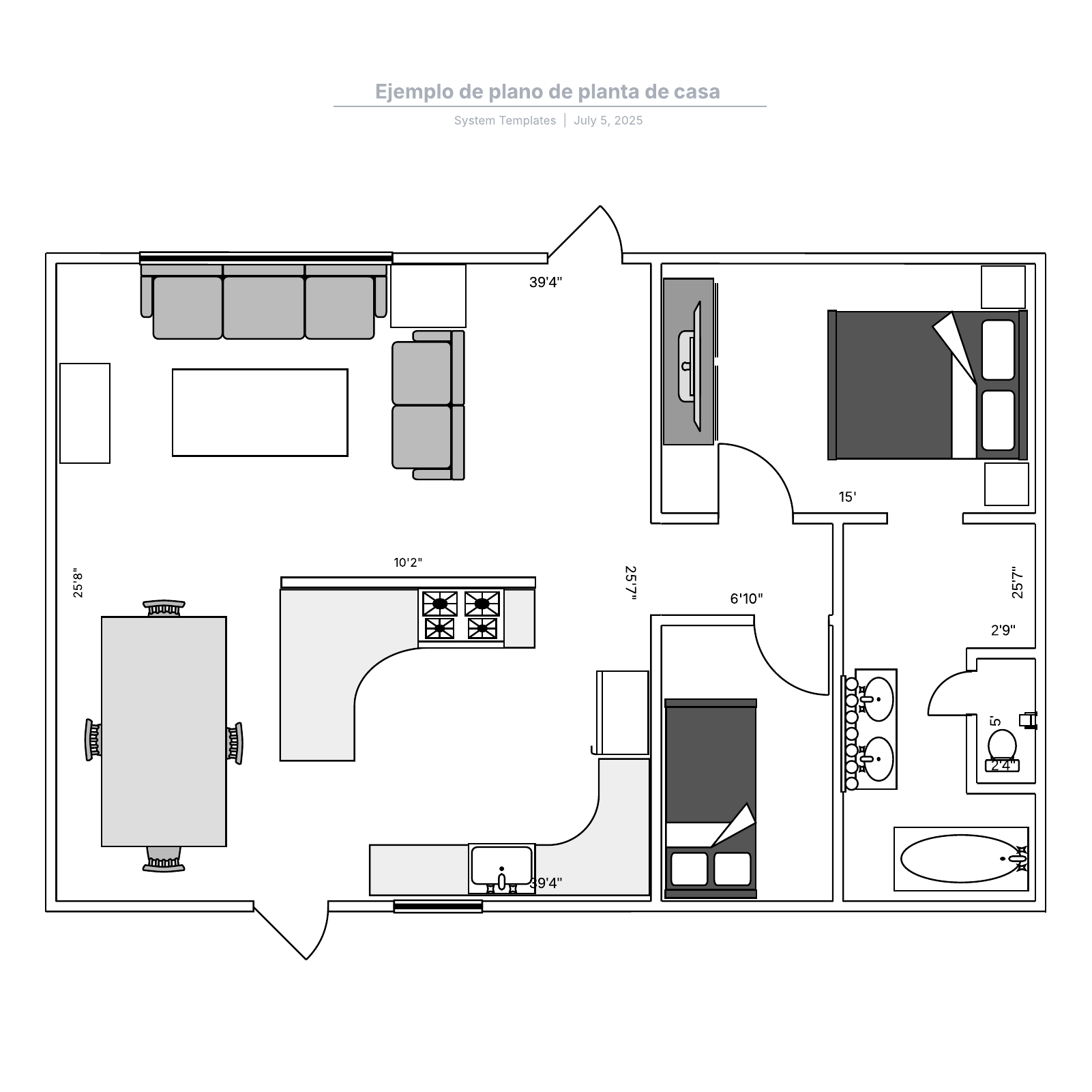 Ejemplo de plano de planta de casa example