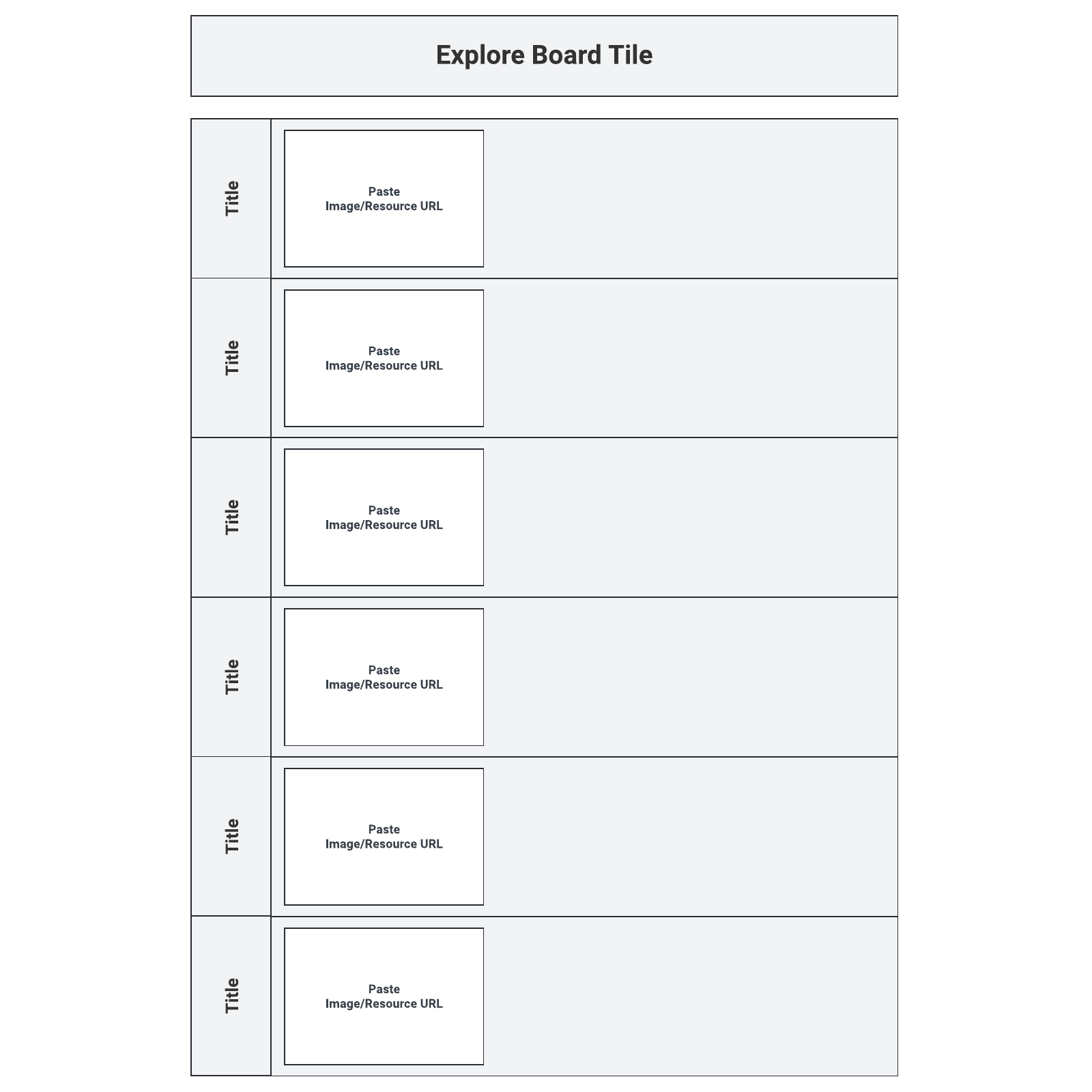 Explore board with table notes example