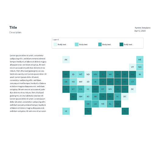 Go to United States block map template