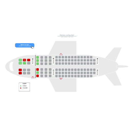 Go to Airplane seating chart template