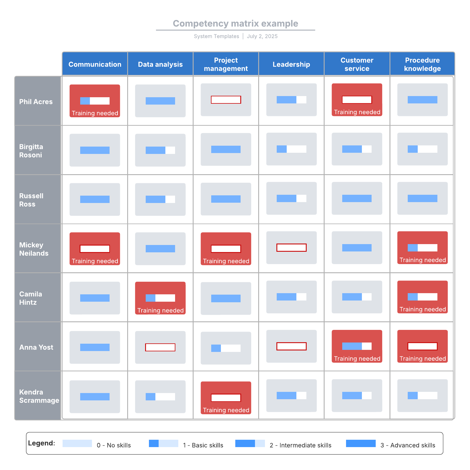 Competency matrix example example