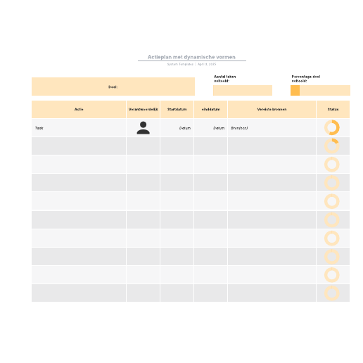 Actieplan met dynamische vormen