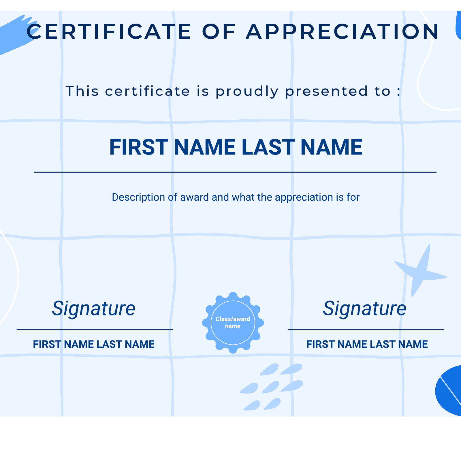 Certificate of appreciation example