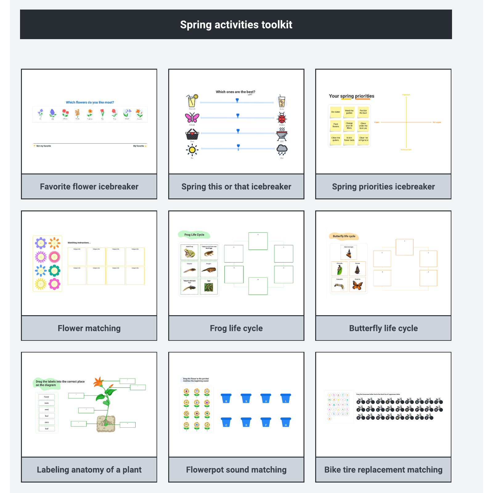 Spring activities toolkit example
