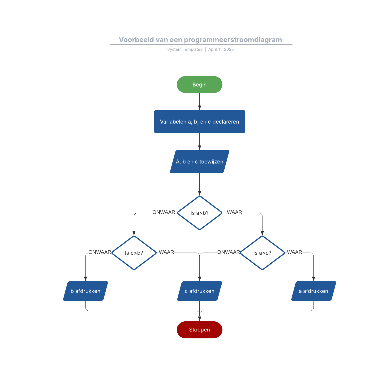 Voorbeeld van een programmeerstroomdiagram example