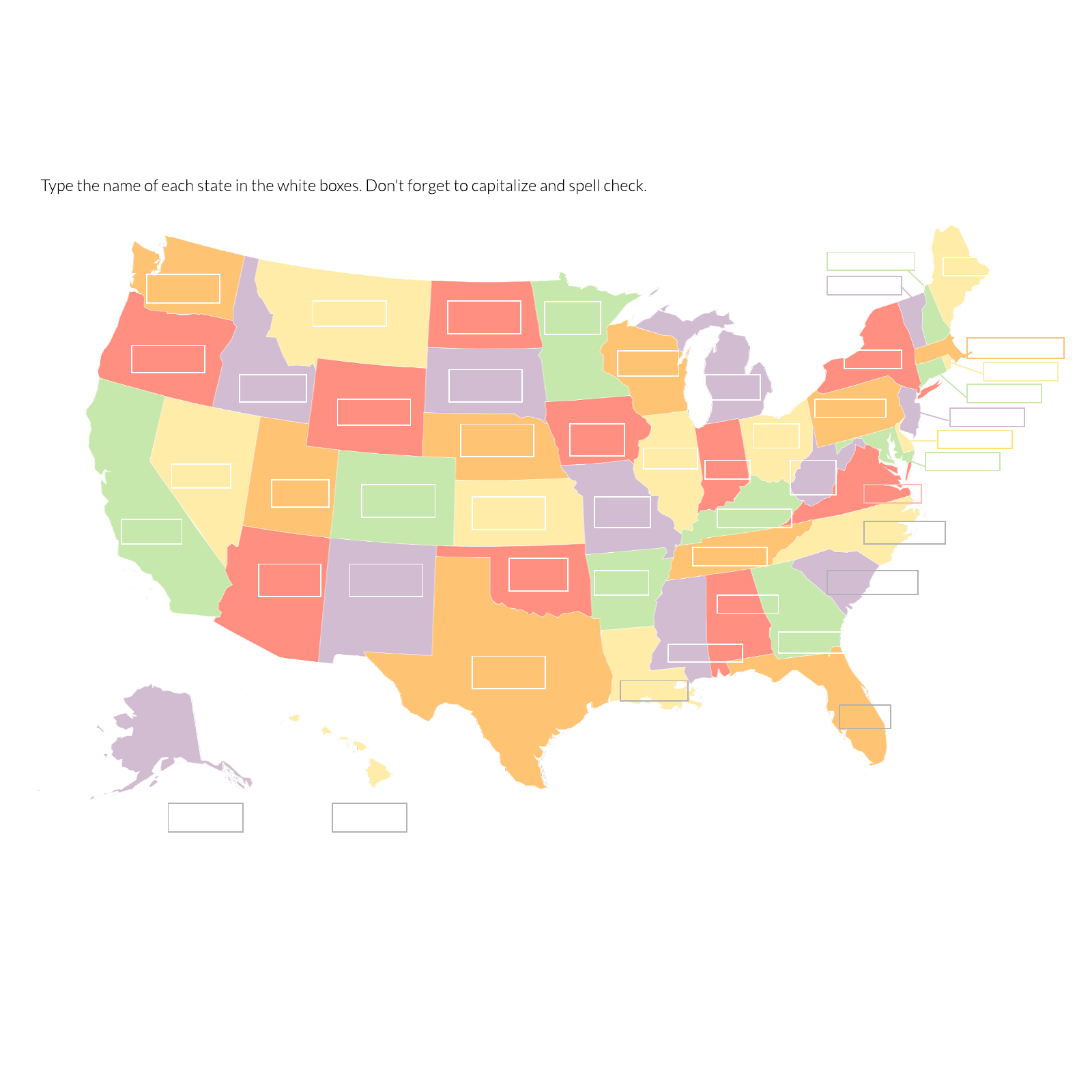 US geography interactive example