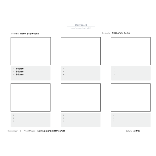 Go to Storyboard template