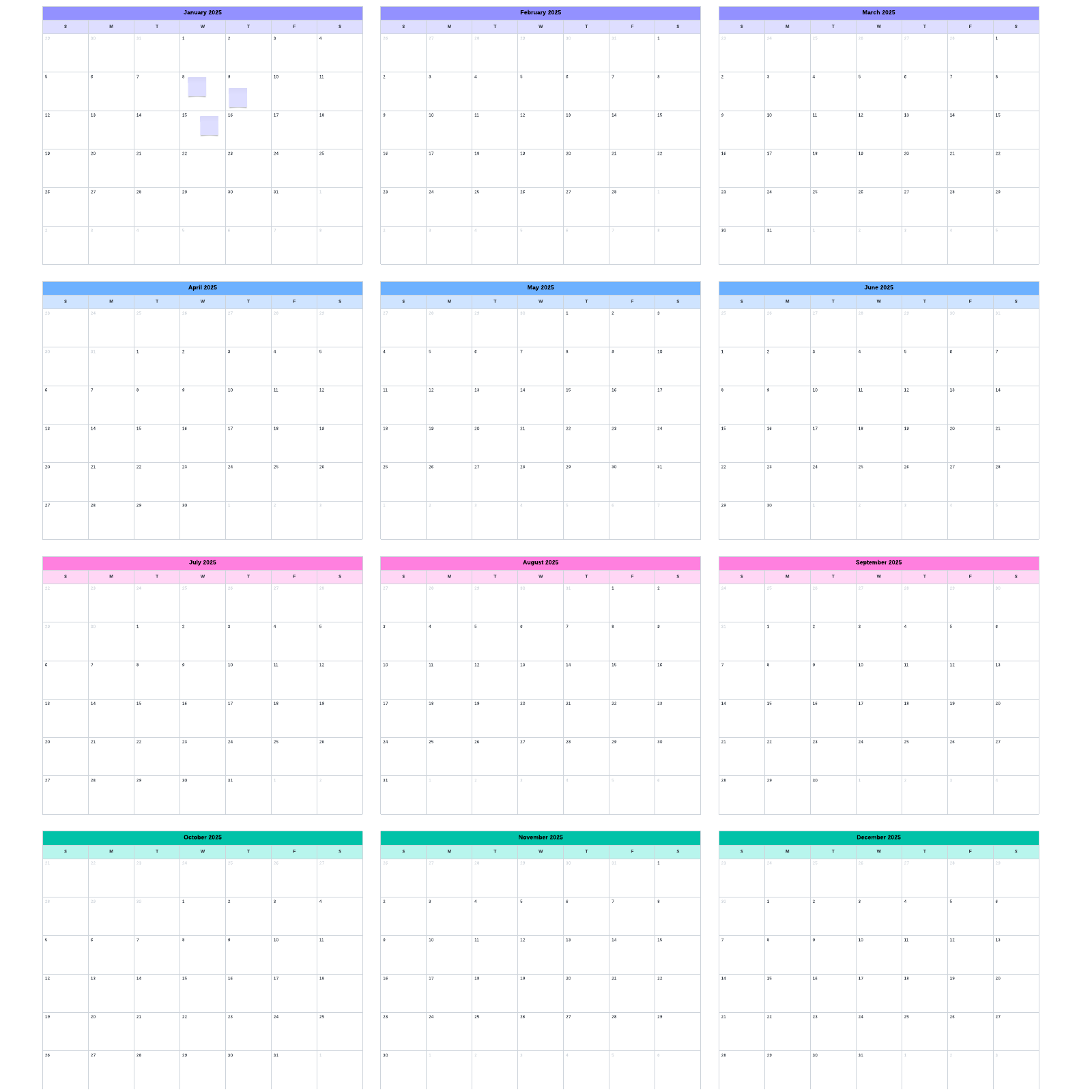 2023 yearly calendar template