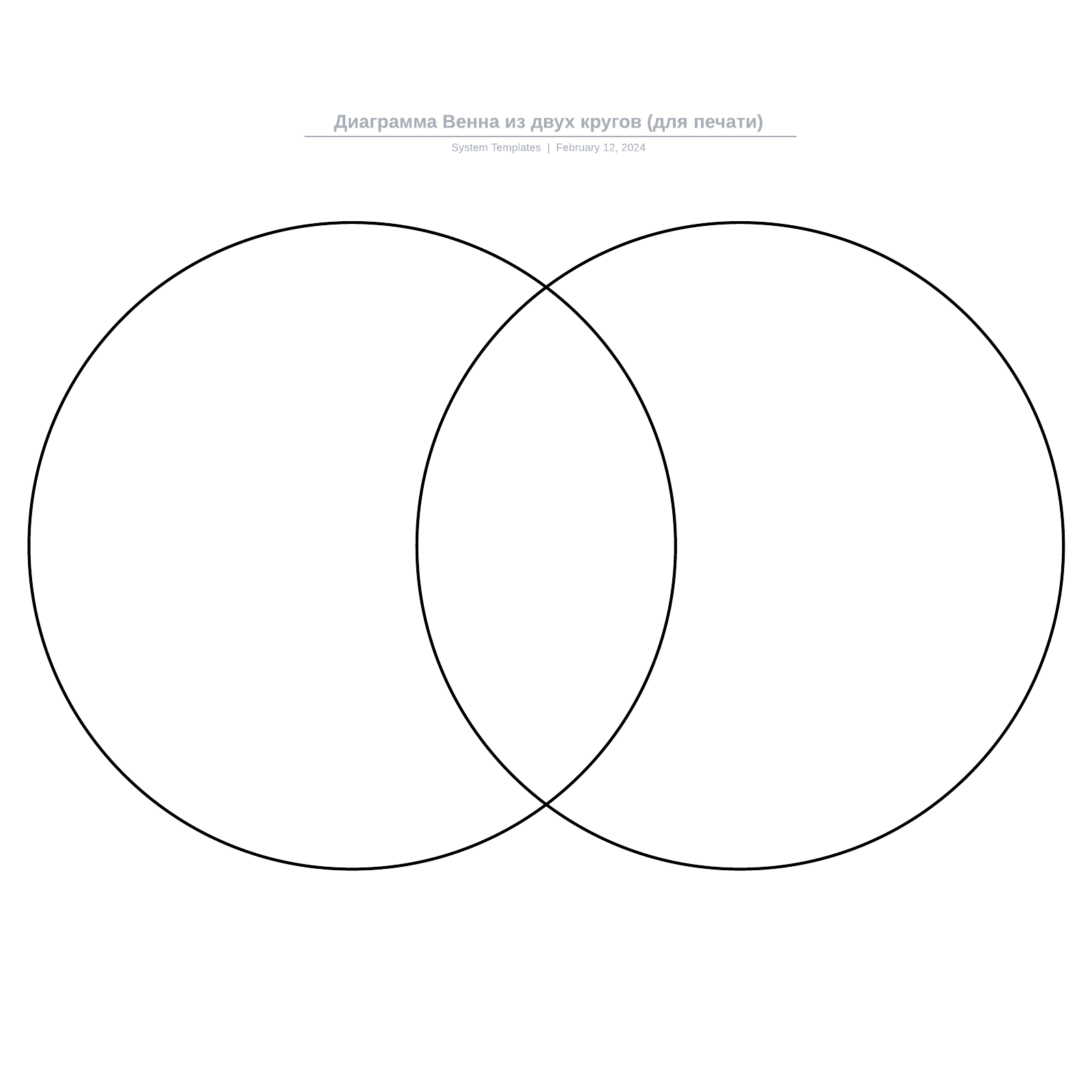 Диаграмма Венна из двух кругов (для печати) example