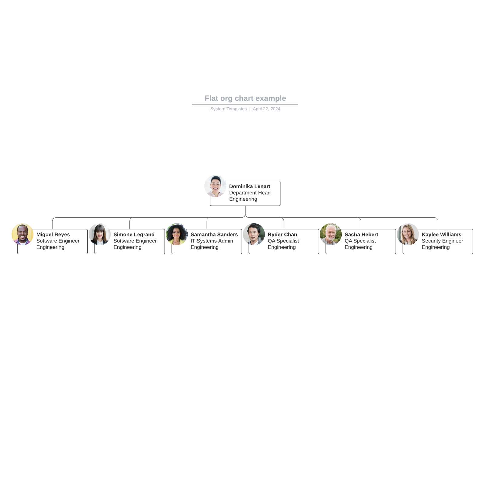 Flat org chart example example