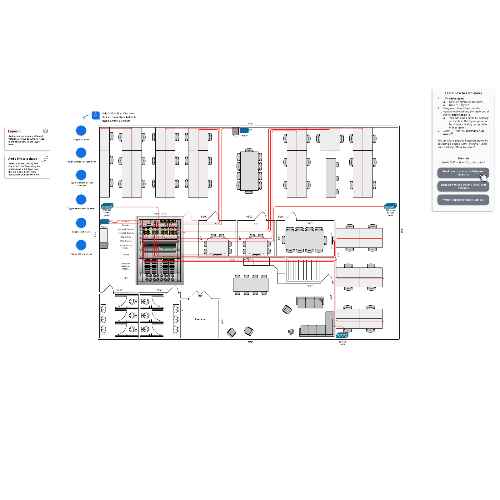 Physical network diagram layout example example