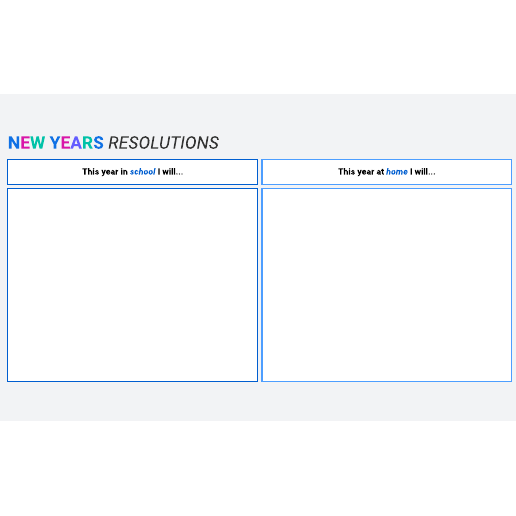 Go to Discussion prompt: New Year's resolutions template