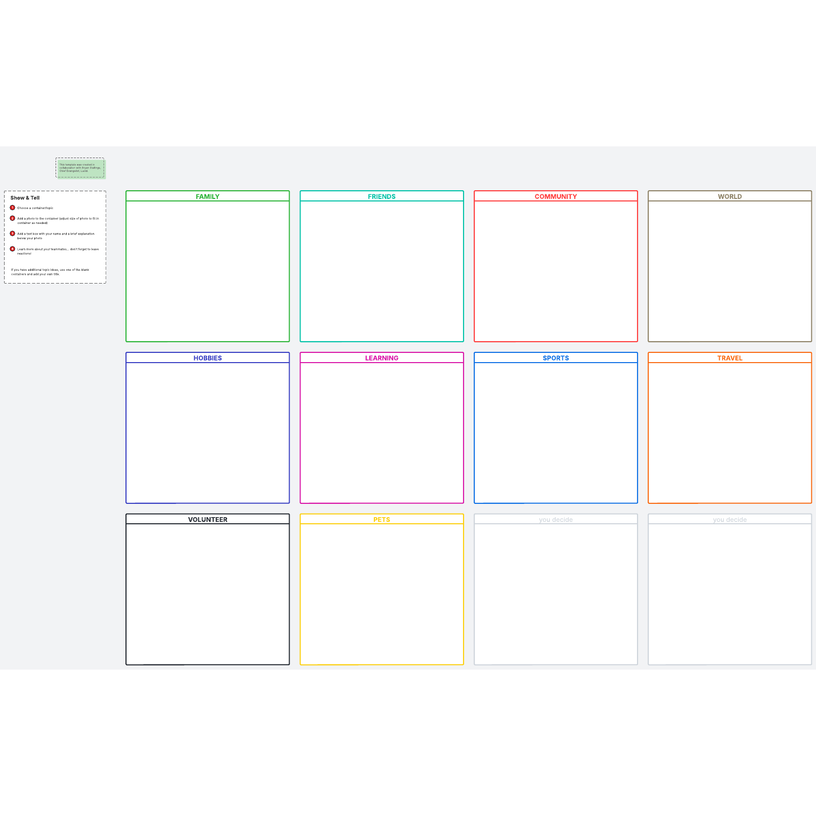 Show-and-tell icebreaker template