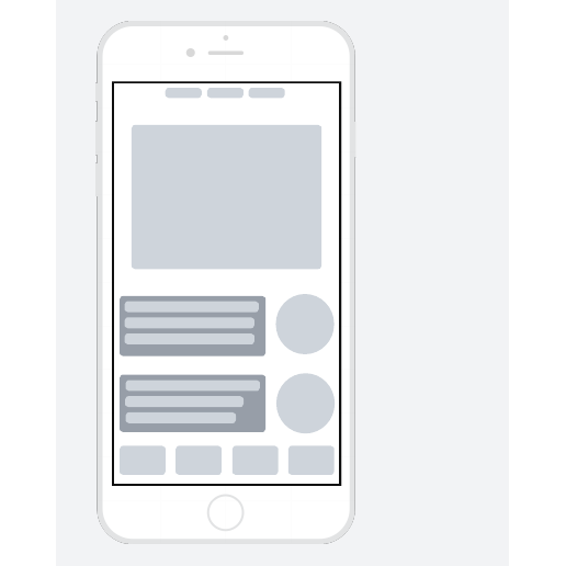 Plantilla de wireframe para dispositivos móviles