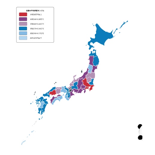 平均年収ランキングマップ テンプレートに移動