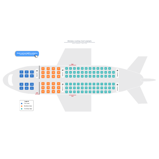 Go to Airplane seating chart example template
