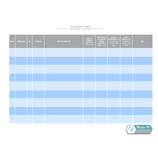 Go to 가정 및 제약 조건 분석 template