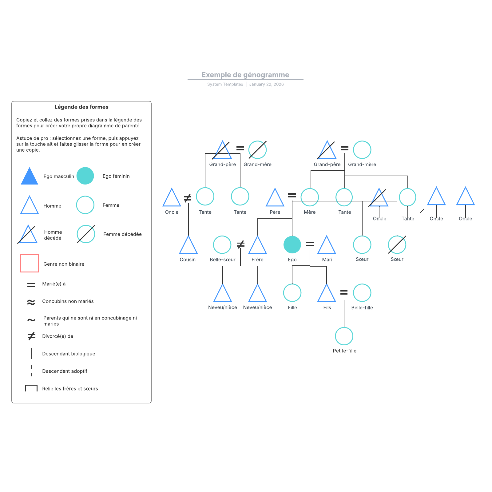 Exemple de génogramme