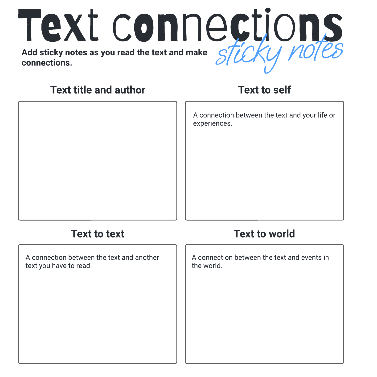 Text connections example