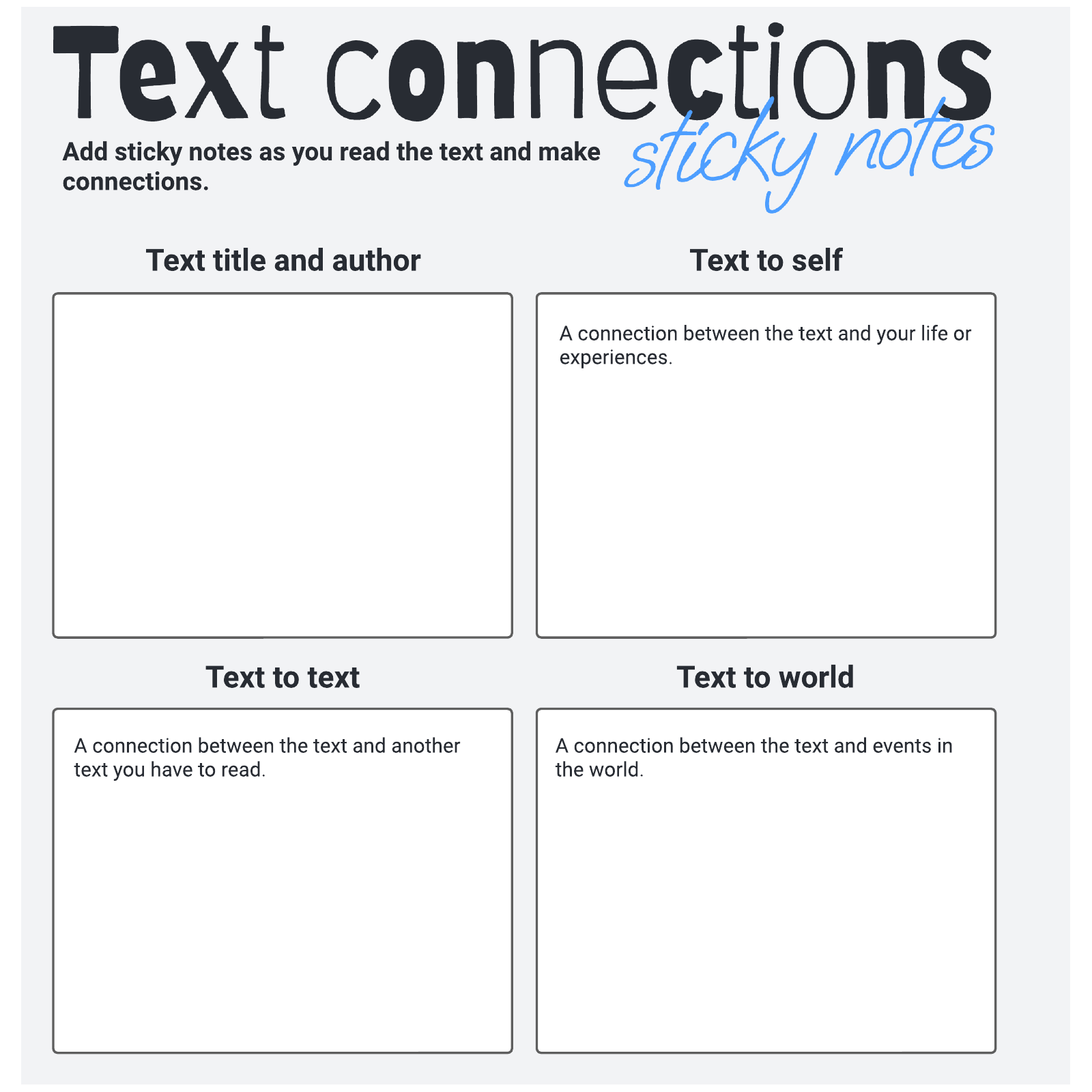 Text connections example