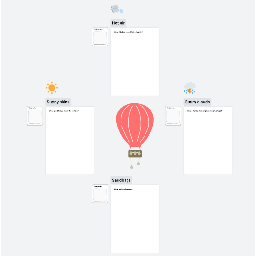 Go to Hot air balloon retrospective template