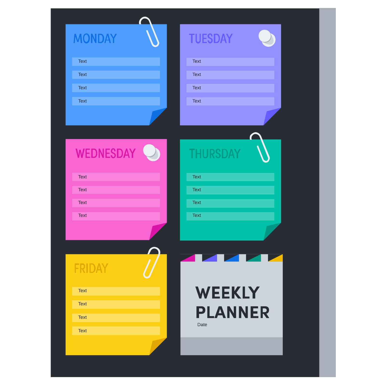 Sticky Note Daily Calendar example