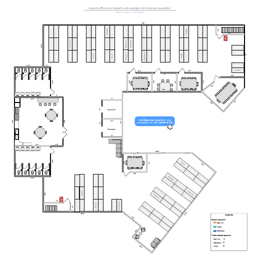 Go to Layout ufficio per reparto ed esempio del sistema operativo template