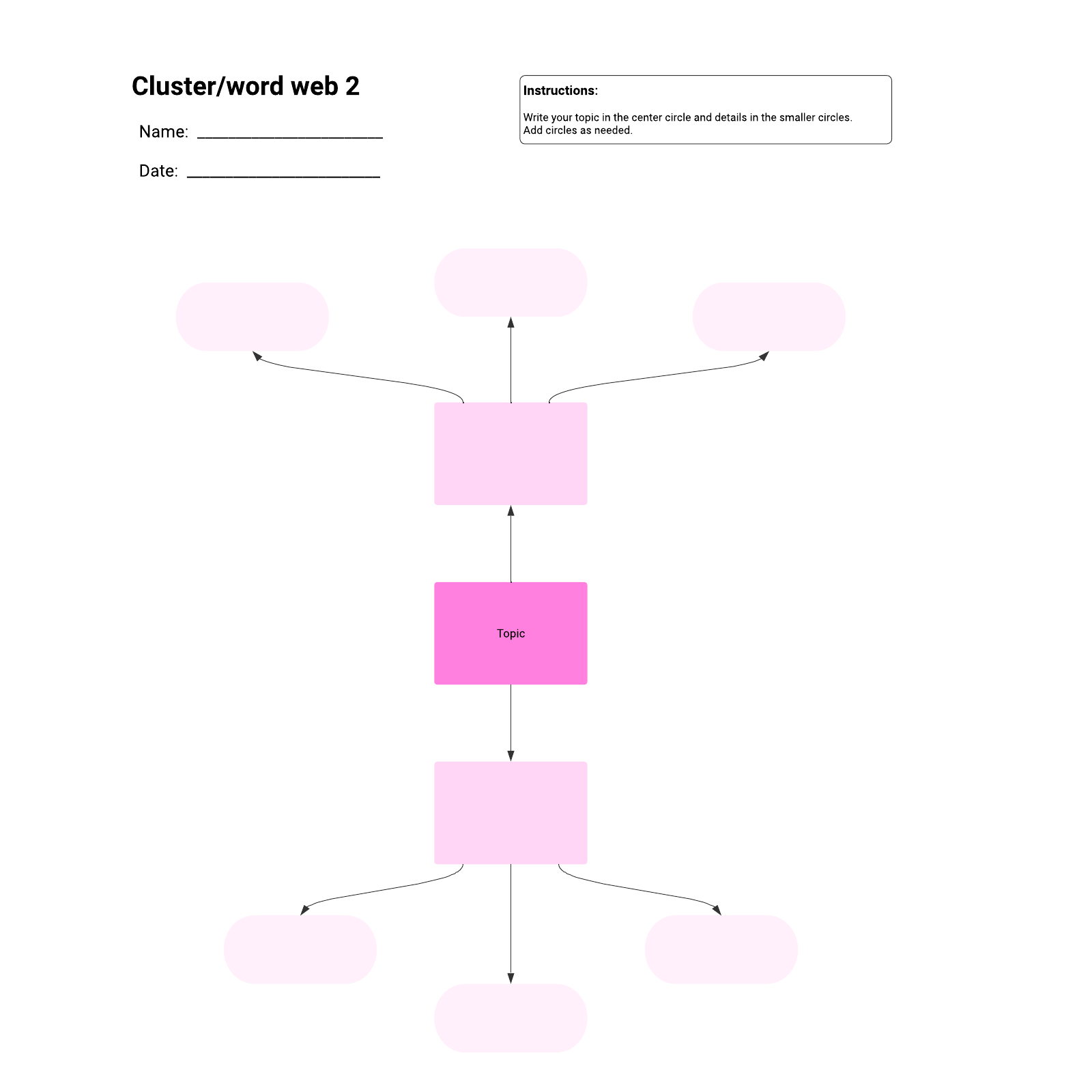 Word cluster diagram worksheet