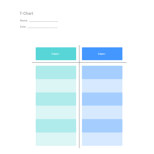 Go to T-Chart template