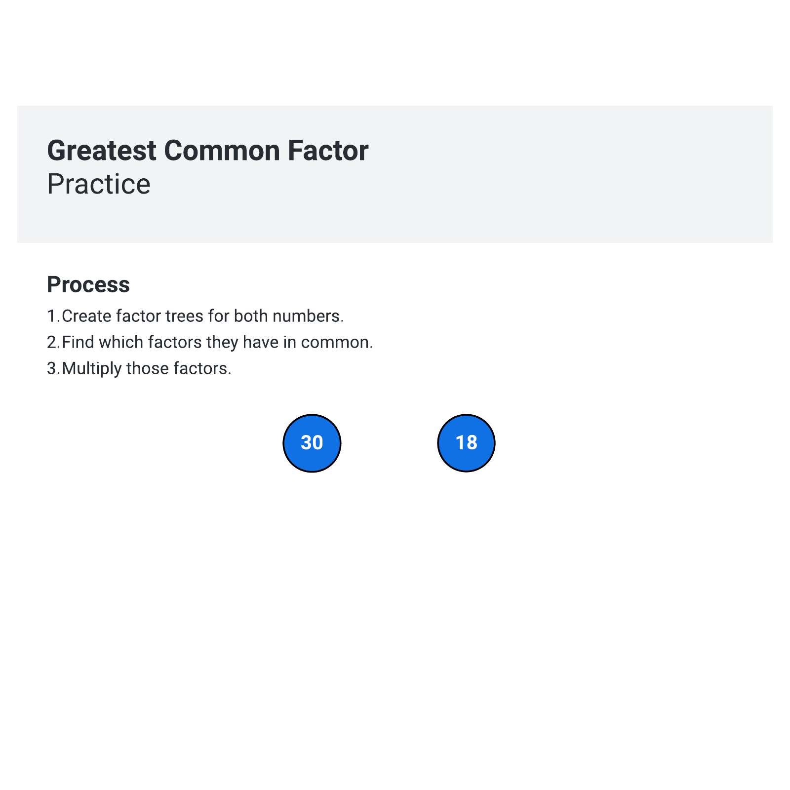 Greatest common factor example