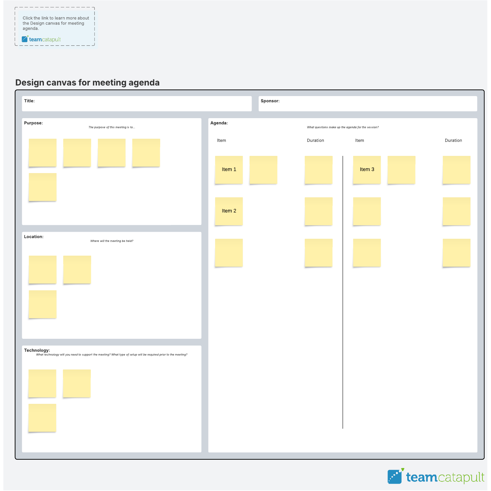 Design canvas for meeting agenda