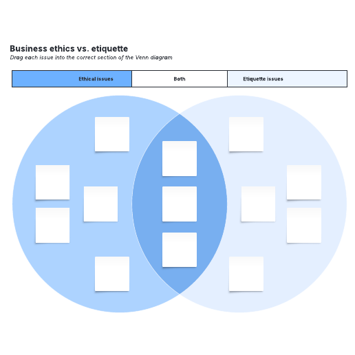 Go to Business ethics and business etiquette Venn diagram template