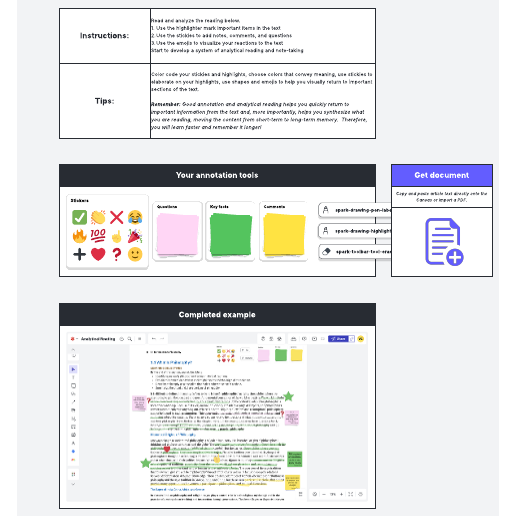Go to Analytical reading and annotation  template