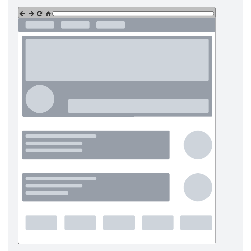 Sjabloon voor websitewireframe