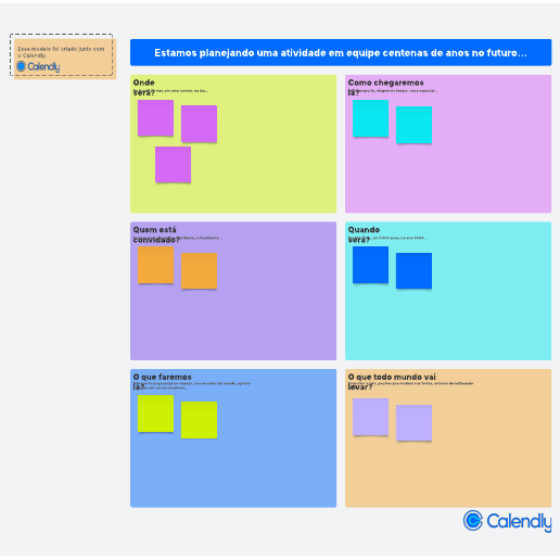 Atividade em equipe de quebra-gelo futurístico do Calendly