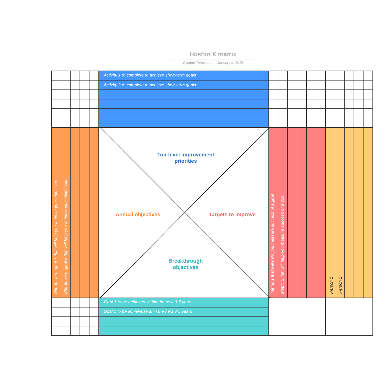 Hoshin X matrix example