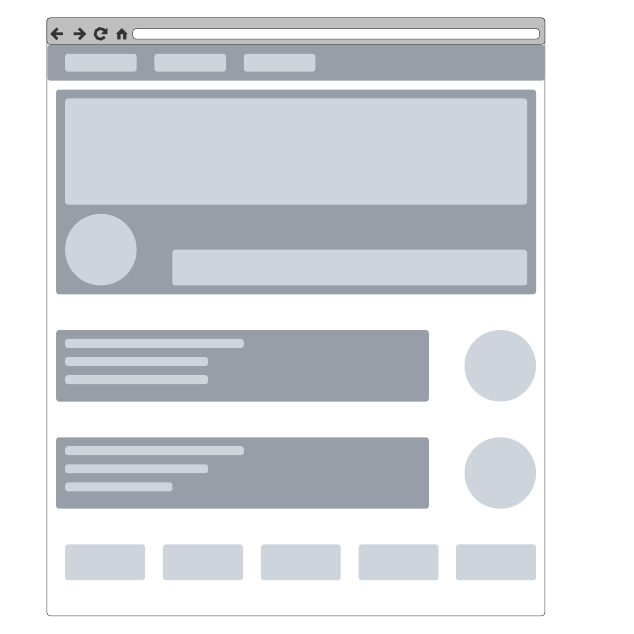 Go to Wireframe per sito web template page