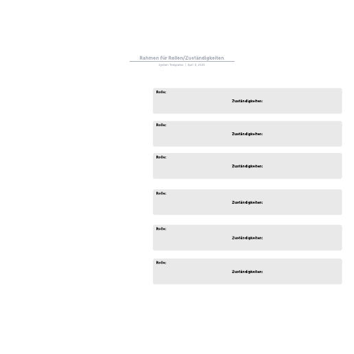 Rahmen für Rollen/Zuständigkeiten - Vorlage